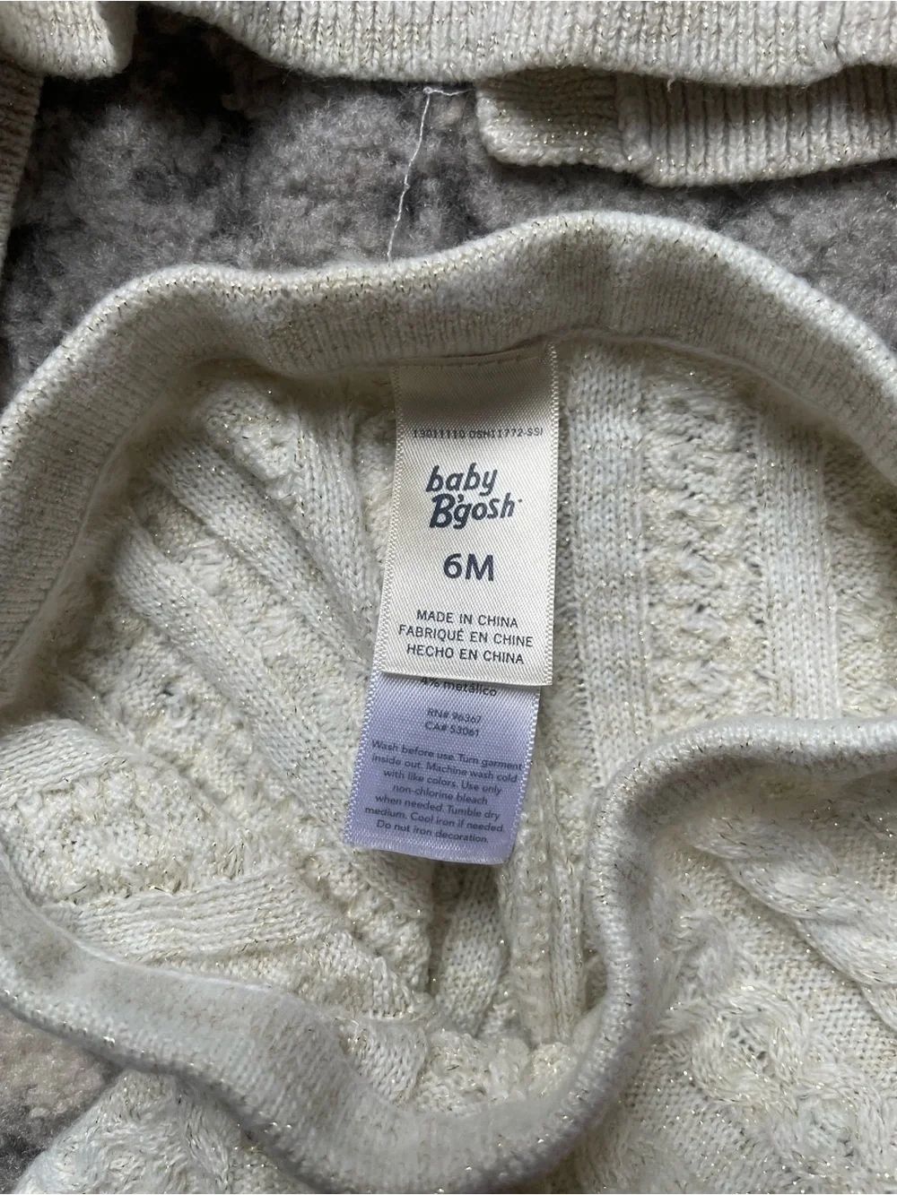 Cozy Cream Cable-Knit babyMatching Set - Cardigan & Pants 6 month baby